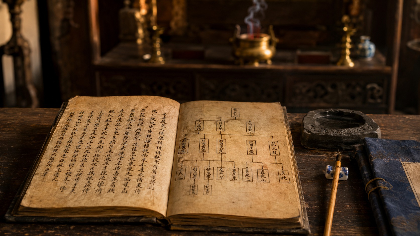Cấu trúc cơ bản của một bộ gia phả: Phả ký, Phả hệ, Phả đồ
